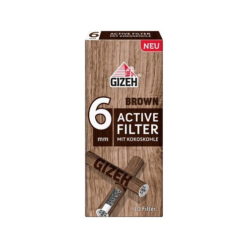 GIZEH Brown Active Filter 6mm 10 pcs.