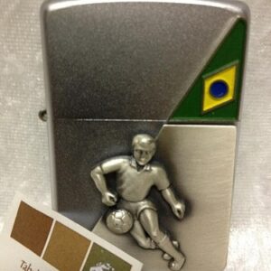 Zippo Football Player Brasile cromo spazzolato accendino spazzolato