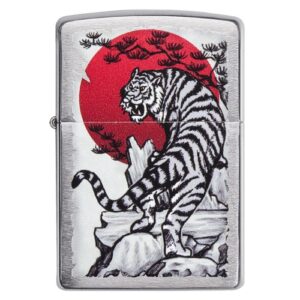 Zippo Japan Tiger accendino cromato spazzolato