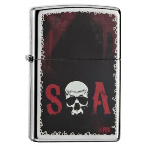 Zippo Sons of Anarchy SOA Skull red street chrome lighter