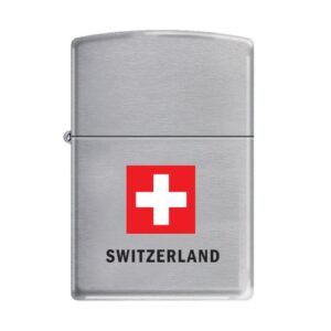 Zippo Svizzera accendino cromato spazzolato