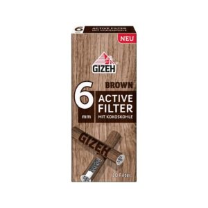 GIZEH Brown Active Filter 6mm mit Aktivkohle  20 x 10 Stk.