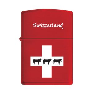 Zippo Switzerland red 2 with Cows Feuerzeug