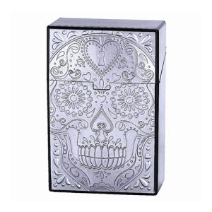 Zigaretten Clic Box Skull Silber KS