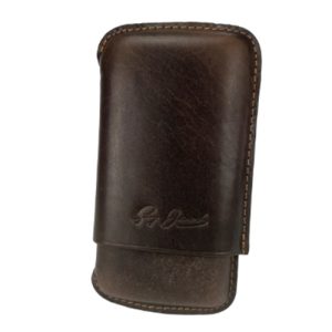 Guy Janot Zigarrenetui Crazy Horse Leder brown 3er Robusto